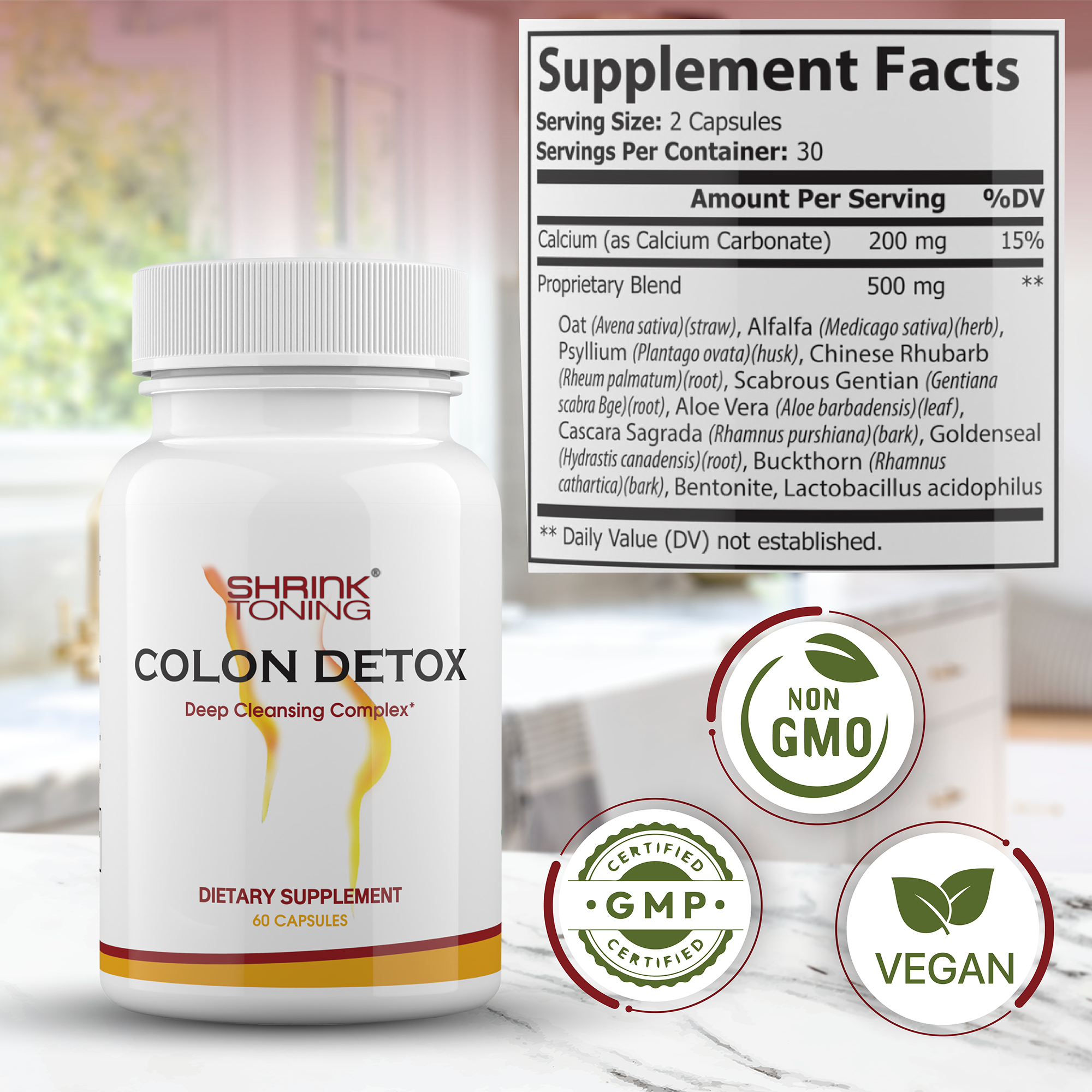 Shrink Toning Colon Detox Cleanse – 60 Capsules